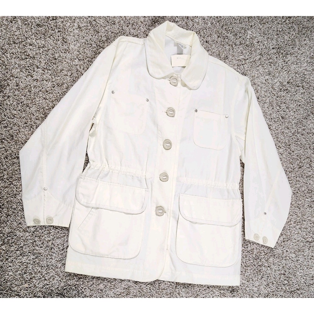Banana Republic Jacket Womens Small Cream Nylon Cotton Outdoor Casual Blazer NWT
